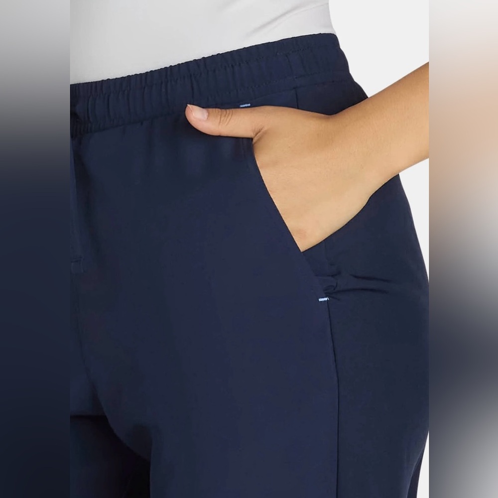 NWT Navy V-Neck Scrub Set - Two-Piece Drawstring straight leg - Picture 2 of 11